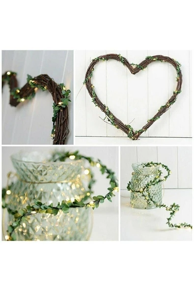 DDPEST Ledli Yapay Çiçek Tel Sarmaşık , Dekoratif Ip Tipi Pilli Ledli Sarmaşık 300 Cm 3 Metre-ls - 6