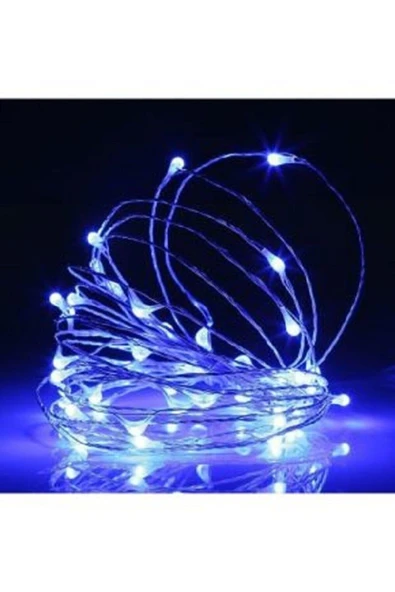 DDTREND Peri Led 10 Metre Pilli Mavi Renk Dekoratif Aydınlatma Yılbaşı Süsü