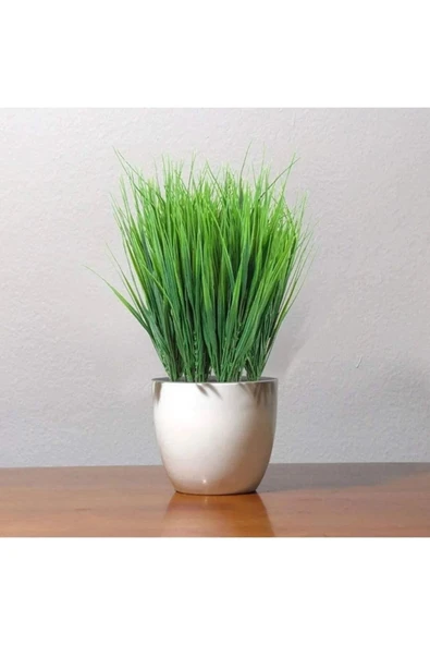 DDTREND Dekoratif Yapay Çiçek Tırtıklı Grass Demeti Yapay Saz Aranjman 40 Cm - Resim 2