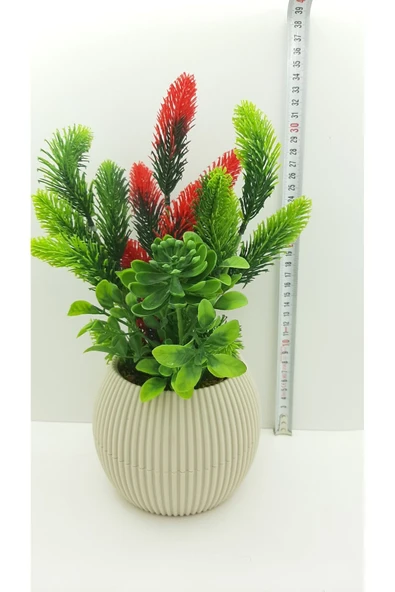 DDPEST DDS-304 Saksıda Yapay Çiçek Aranjman , Taş Yosunlu , Gerçekci Görünüm Yeni Trend-DS - 4