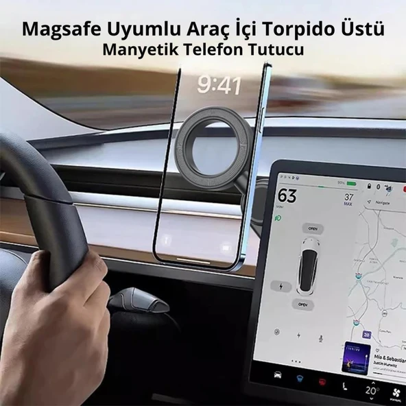 Polham Manyetik Magsafeli Torpido Üstü Telefon Tutucu, Konsol ve Ekrana Yapışan Telefon Tutucu - 2