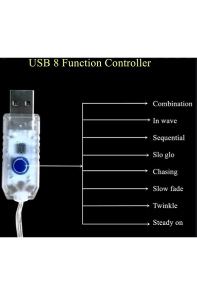 DDPEST Kumandalı 8 Modlu Usb Ile Çalışan 5 Metre Dekoratif Peri Led Rgb Çok Renkli Yılbaşı Süsü-DS - 2