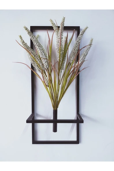 DDPEST DDPM203 Dekoratif Metal Saksıda Yapay Çiçek Darı Aranjman Duvar Saksısı - Resim 3