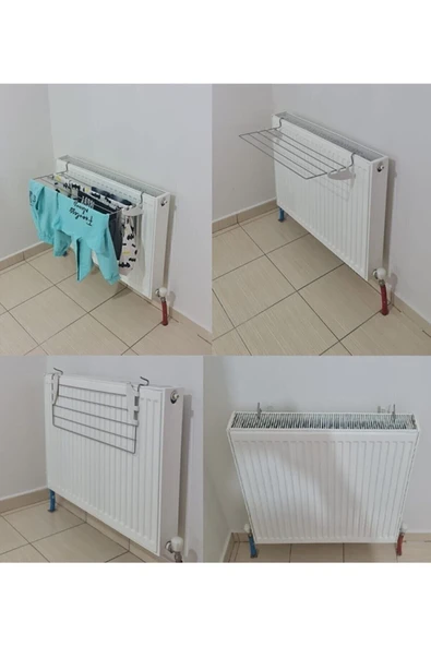 DDTREND Petek Üstü Çamaşır Kurutmalık Beyaz Aparatlı 60 Cm 5 Telli Kalorifer Kurutma Askısı - 6