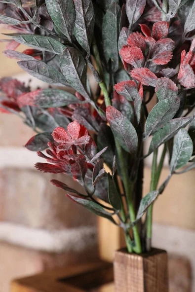 DDPEST Duvar Saksısı Dekoratif Ahşap Saksıda Yapay Çiçek Aranjman DDS-A206 - 3