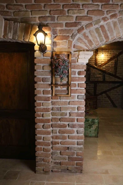 DDPEST Duvar Saksısı Dekoratif Ahşap Saksıda Yapay Çiçek Aranjman DDS-A206 - 2