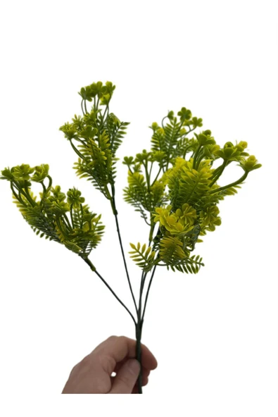 DDPEST Yeşil 5 Dallı Dekoratif Yapay Çiçek 5 Dal Demet Yapay Çiçek 30 Cm-ls - 3