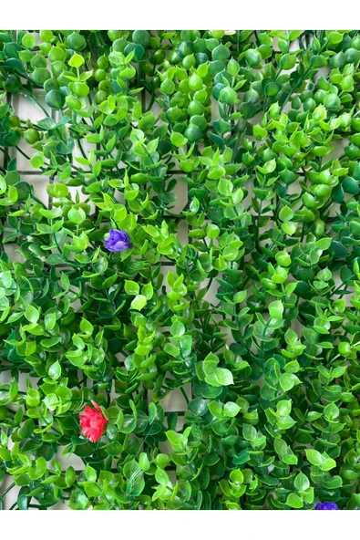 DDPEST Dekoratif Çiçekli Dolgun Model Yapay Bitki Duvar Kaplama Panel Şimşir Tabaka 40x60 cm Dikey Bahçe - Resim 3