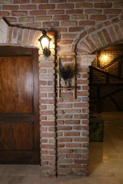 DDPEST Duvar Saksısı Dekoratif Ahşap Saksıda Yapay Çiçek Aranjman DDS-A205 - 2