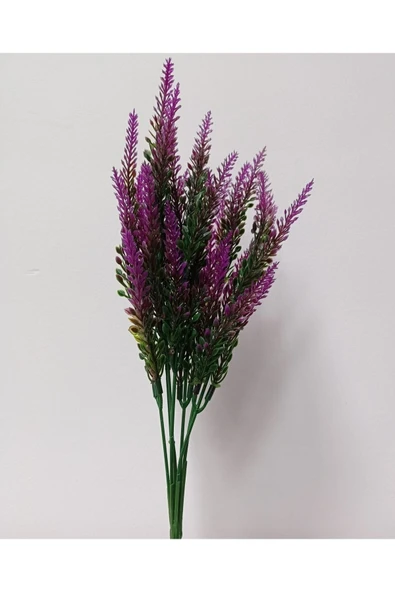 DDPEST Yapay Bitki Fuşya Lavanta Demeti Pudrasız Model Yapay Dekor Yeşillik Aranjman 35 Cm 7 Dallı-nt - 3