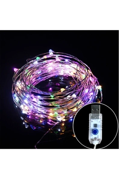 DDPEST Kumandalı 8 Modlu Usb Ile Çalışan 5 Metre Dekoratif Peri Led Rgb Çok Renkli Yılbaşı Süsü-DS - 3