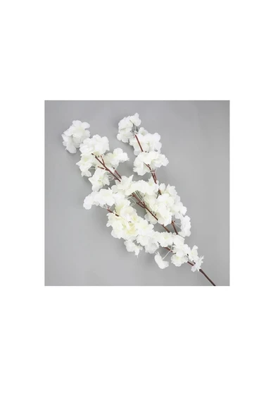 DDPEST Yapay Çiçek Bahar Dalı Japon Kiraz Çiçeği 90 Cm 3 Dal Beyaz-ls