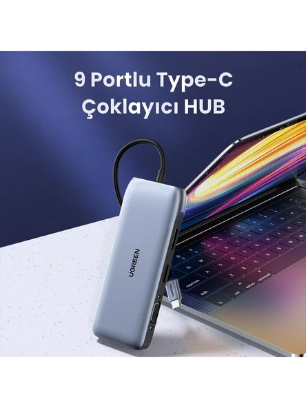 UGREEN 70301 CM274 9 in 1 Type-C to USB 3.0 HDMI VGA DisplayPort RJ45 TF SD PD Dönüştürücü Adaptör - 2