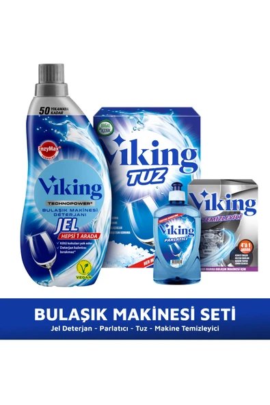 Bulaşık Makinesi Seti Jel Deterjan + 1,5 kg Tuz + Makine temizleyici toz + 450 ml Parlatıcı 4'lü Set