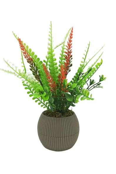 DDPEST DDP-104 Saksıda Yapay Çiçek Aranjman , Taş Yosunlu , Gerçekci Görünüm Yeni Trend