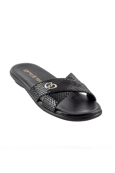 Ceyo 9827-8 Anatomik Taban Kadın Terlik Siyah 36-40