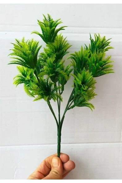 DDTREND Yapay Çiçek Mini Yeşil Sıkas Demeti 5 Dal Garnitür Aranjman Dikey Bahçe Saksı Yeşillik 29 Cm - Resim 2