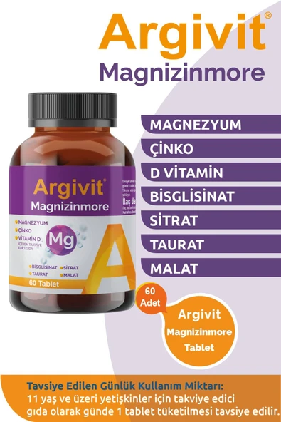Magnizinmore Magnezyum, Çinko Ve Vitamin D  60 Tablet - 4