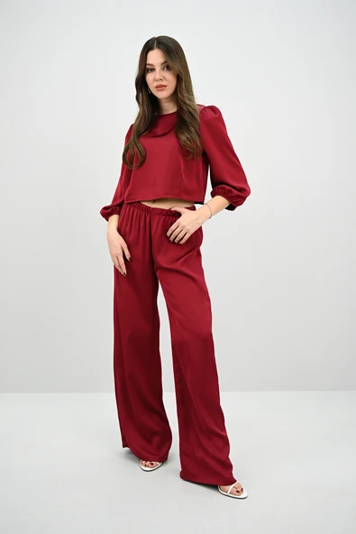 Kadın Truvakar Kol Bol Paça Saten İkili Takım 4236-25 - 2
