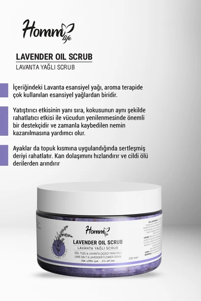 Homm Life Lavanta Yağlı - Bitki Tanecikli Scrub - 250 ml - 2