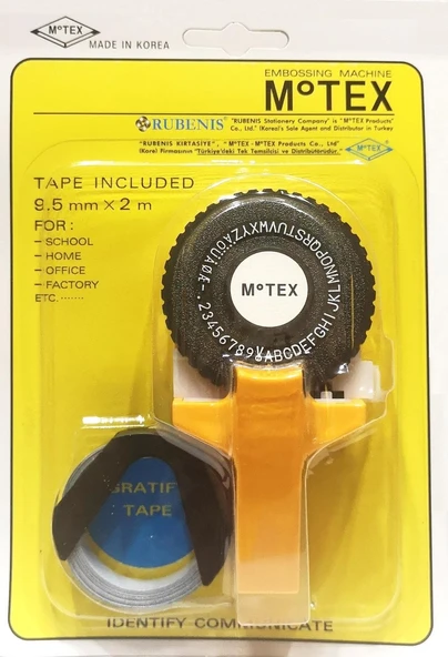 Motex 3D Kabartma Yazı Yazma ve Etiketleme Makinası + 1 Siyah Şerit