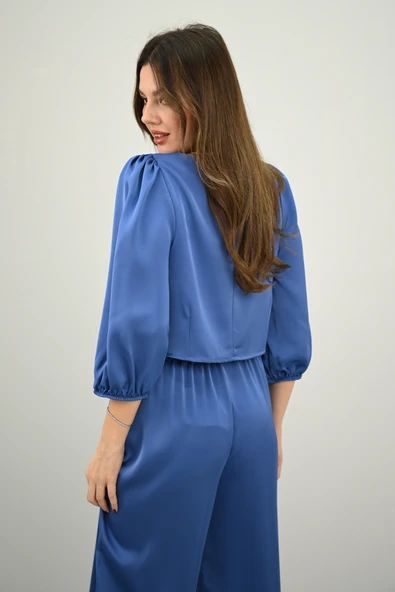 Kadın Truvakar Kol Bol Paça Saten İkili Takım 4236-25