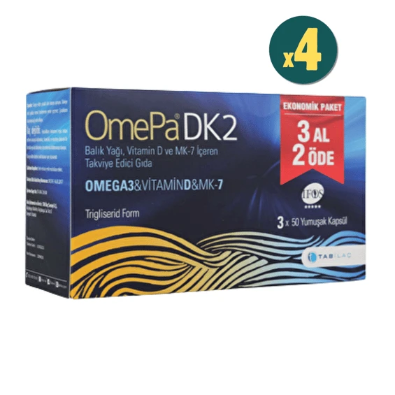 Omepa DK2 Omega 3 & Vitamin D & Menaq7 50 Yumuşak Kapsül - 3 Al 2 Öde 4 Adet