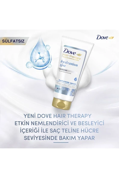 DOVE Hair Therapy Sülfatsız Serum Saç Bakım Kremi Hydration Spa Nemlendirici 170 ml - 6