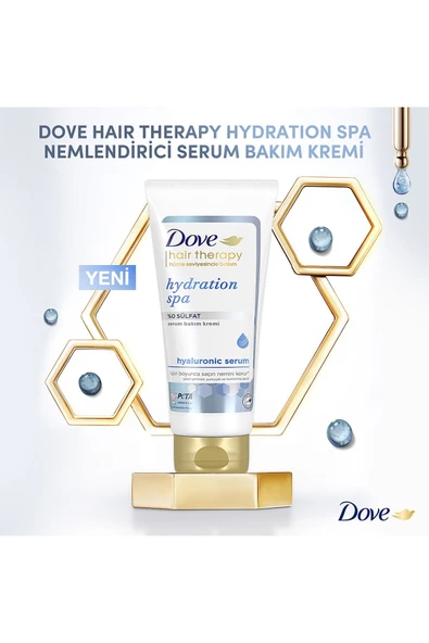 DOVE Hair Therapy Sülfatsız Serum Saç Bakım Kremi Hydration Spa Nemlendirici 170 ml - 2