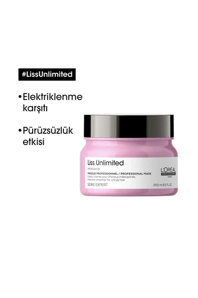 Loreal Professionnel Serie Expert Liss Unlimited Yumuşaklık Veren Maske 250 ml - 2