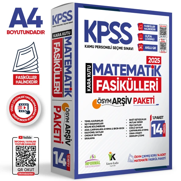 2025 KPSS MATEMATİK Kara Kutu 1.Cilt Fasikül SETİ (14lü) ÖSYM Çıkmış Soru Bankası Çözümlü PAKET - 2
