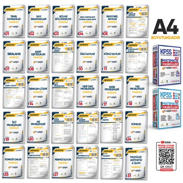 2025 KPSS MATEMATİK Kara Kutu 1 ve 2.Cilt Fasikül SETİ (30lu) ÖSYM Çıkmış Soru Bankası Çözümlü PAKET