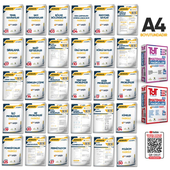 2025 TYT MATEMATİK Kara Kutu 1 ve 2.Cilt Fasikül SETİ (30lu) ÖSYM Çıkmış Soru Bankası Çözümlü PAKET