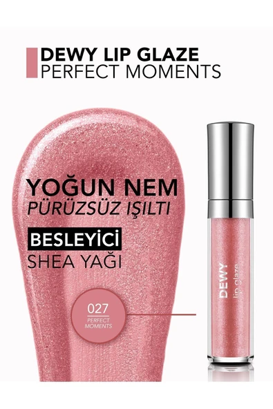 FLORMAR Besleyici Dudak Parlatıcısı - Dewy Lip Glaze - 027 Perfect Moments-8682536069502
