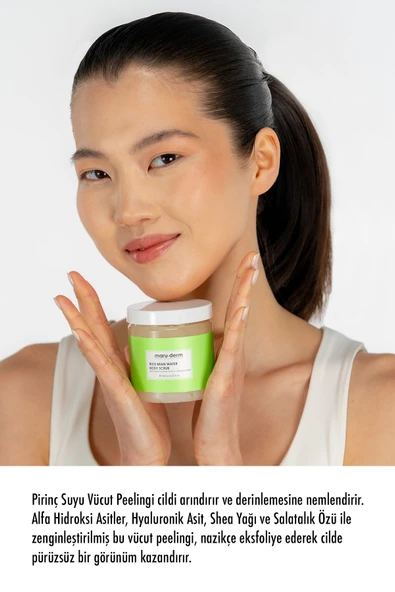 MARU.DERM Body Scrub | Pirinç Suyu Vücut Peelingi | AHA + Hyaluronik Asit 250 ML - 4