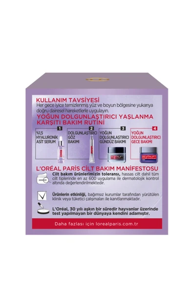 L'OREAL PARİS Loreal Revitalift Yoğun Dolgunlaştırıcı Yaşlanma Karşıtı Gece Kremi 50 ml - 4