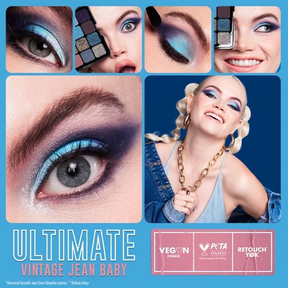 NYX PROFESSİONAL MAKEUP Ultimate Shadow Palette - Vintage Jean Baby Göz Farı Paleti - 4
