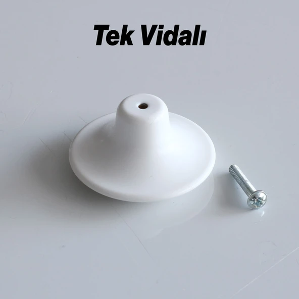 Bohem Plastik Dış Bükey Kulp 10 ADET ( BEYAZ ) Renk Mobilya Mutfak Dolap Dolabı Çekmece Kulpu Kulbu - 6