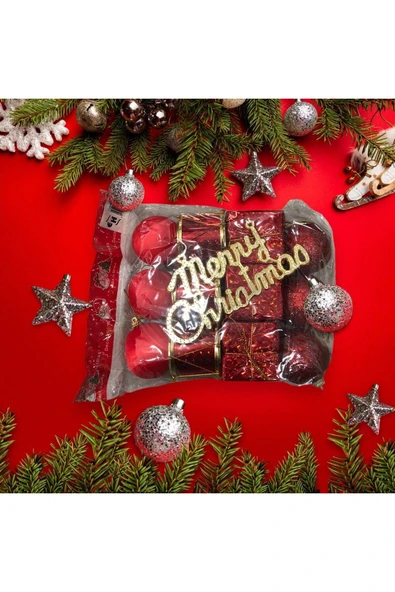 Yeni Yıl Yılbaşı Noel Çam Ağacı Süsü Lüx 13 Parça Noel Çam Ağacı Süsleme Chrismistmas 13 Parça  Süs - 5