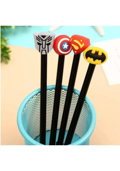 Superman Batman Captain America Transformers Kalem Seti Süper Kahramanlar Dörtlü Tükenmez Kalem Seti - 3