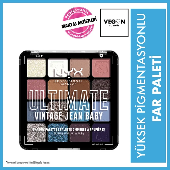 NYX PROFESSİONAL MAKEUP Ultimate Shadow Palette - Vintage Jean Baby Göz Farı Paleti