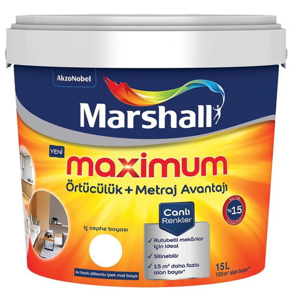 Marshall Maximum Silikonlu İpek Mat Afrika Menekşesi 15 Lt. (20 Kg)