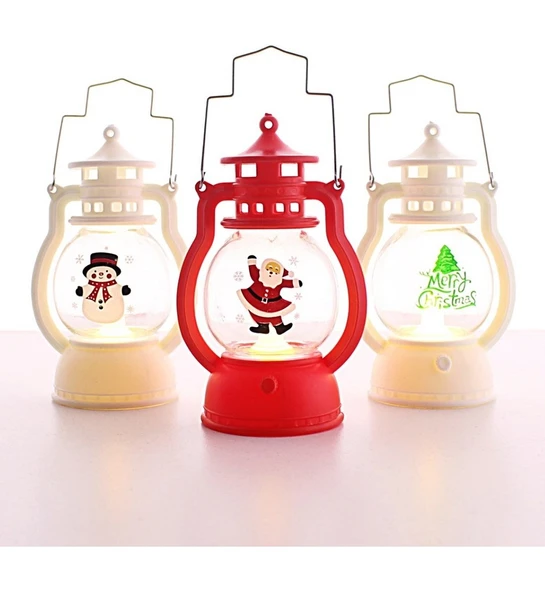 Peri Ledli Led Işık 3 Adet Yılbaşı Noel Temalı Led Mumlu Pilli Yılbaşı Kandili 2025 - 2