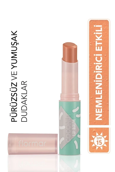 FLORMAR Shea Ve Kakao Yağı Içeren Renkli Dudak Nemlendiricisi (H. CEVİZİ)-lip Balm-004 Coconut-8690604555390 - 6