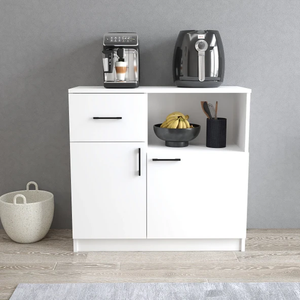 Tanmob MTD0301 İnci 90 cm Kapaklı Çekmeceli Alt Mutfak Dolabı Beyaz - 2