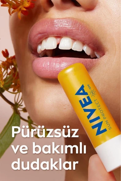 NIVEA SUN Yüksek Güneş Korumalı Dudak Bakım Kremi 4.8gr, SPF50, 24 Saat Nemlendirici, E ve C Vitamini - 7