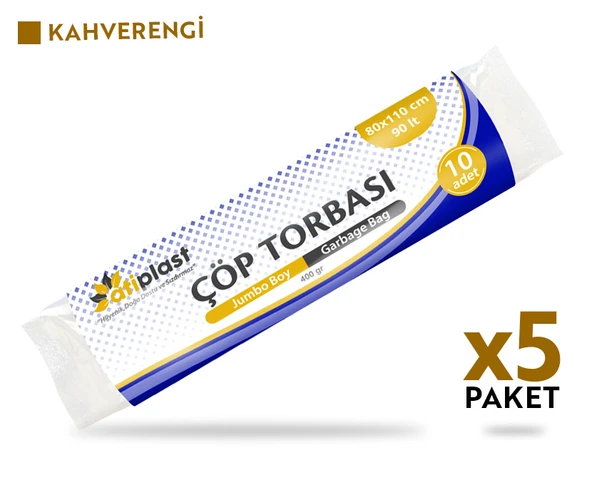 Atiplast Çöp Torbası Endüstriyel Jumbo Boy 400 gr 80 x 110 cm Kahverengi 5 Rulo - 2