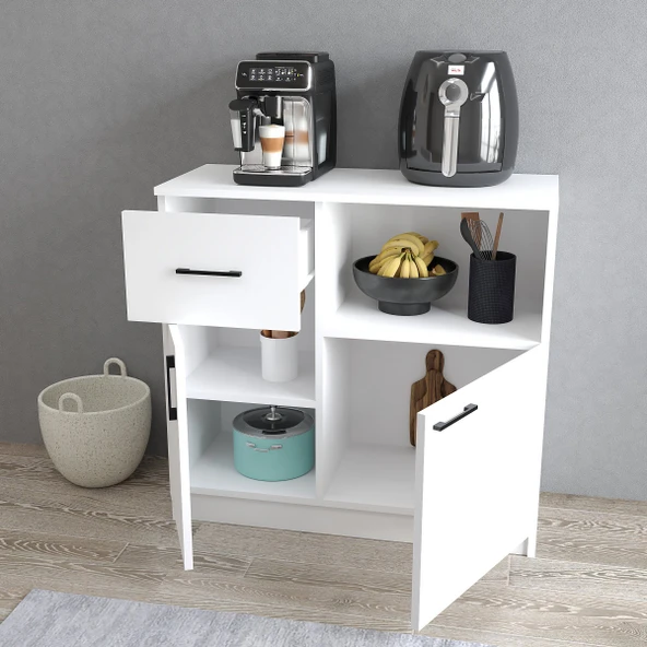 Tanmob MTD0301 İnci 90 cm Kapaklı Çekmeceli Alt Mutfak Dolabı Beyaz - 3