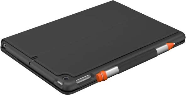 Logitech Slim Folio iPad 10.2 inç 7. ve 8. Nesil ile Uyumlu Klavyeli Kılıf Gri Teşhir