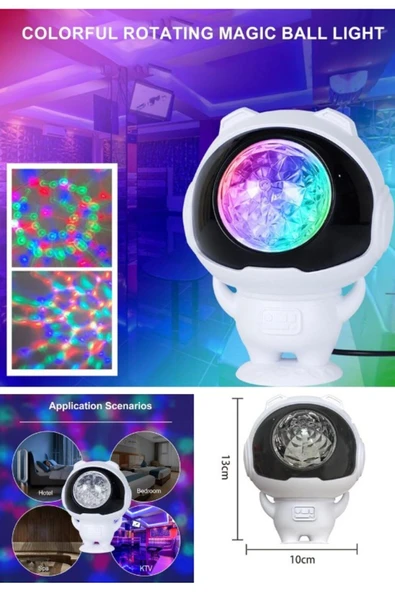 Yeni Nesil Dönen Disco Topu Astronot Gece Lambası Usb'li Parti LED Disco Topu Astronot Gece Lambası - 2